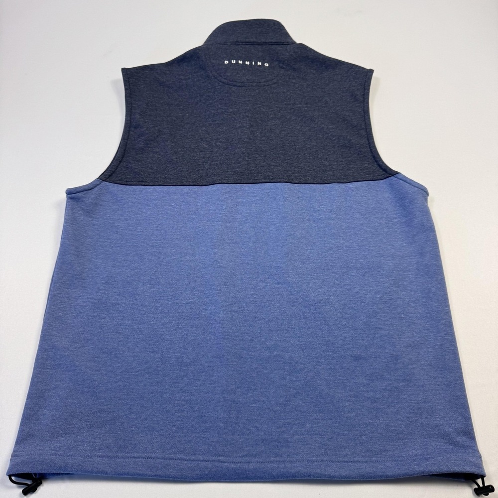 Dunning Sweater Vest Mens Medium Blue 1/4 Zip Mock Neck Golf Pullover Knit - Picture 10 of 11